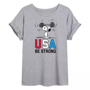 Детская футболка Peanuts Snoopy USA с плотным струящимся рисунком и рисунком Licensed Character