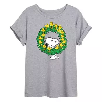 Детская футболка Peanuts Snoopy Wreath с струящимся рисунком и рисунком Licensed Character