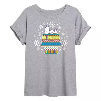 Детская футболка Peanuts Winter House с струящимся рисунком и рисунком Licensed Character