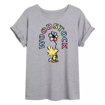 Детская футболка Peanuts Woodstock с цветочным рисунком и струящимся рисунком Licensed Character