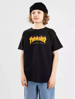 Детская футболка «Пламя» Thrasher, черный
