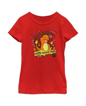 Детская футболка Pokemon Charmander Kanto Tour для девочек Nintendo