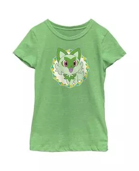 Детская футболка Pokemon Sprigatito Circle для девочек Nintendo