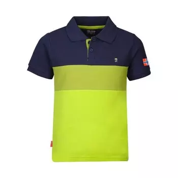 Детская футболка-поло Eikefjord Светло-зеленый/Мистический синий TROLLKIDS, цвет blau