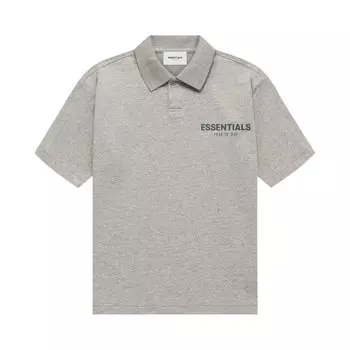 Детская футболка-поло с короткими рукавами Fear of God Essentials, цвет Dark Heather Oatmeal