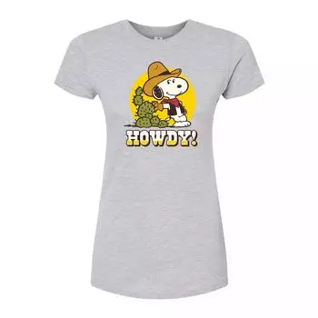 Детская футболка приталенного цвета с рисунком Peanuts "Howdy" Licensed Character