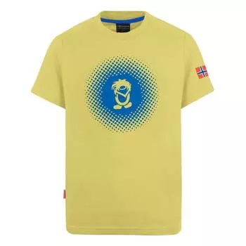 Детская футболка Пуантилизм дымчато-желтый/светится синим TROLLKIDS, цвет orange