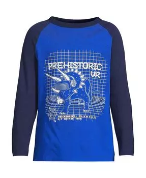 Детская футболка реглан с графическим рисунком для мальчиков Lands' End, мультиколор