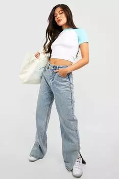 Детская футболка ringer с контрастными рукавами Boohoo, белый