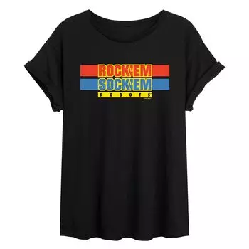 Детская футболка Rock 'Em Sock 'Em Robots с цветными блоками и графическим рисунком Licensed Character