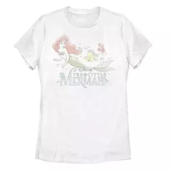 Детская футболка с акварельным портретом Disney's The Little Mermaid Line Art Licensed Character