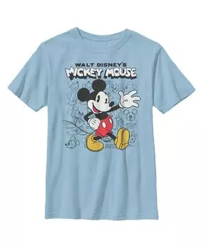 Детская футболка с альбомом для рисования в стиле ретро «Микки и друзья» для мальчиков Disney