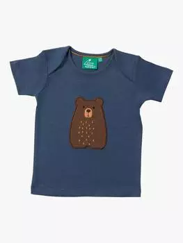Детская футболка с аппликацией из органического хлопка little bear Little Green Radicals, темно-синий