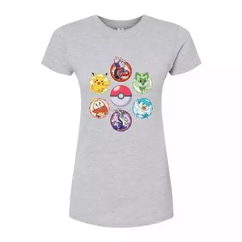 Детская футболка с блестящим значком Pokemon и графическим рисунком Pokemon, серый