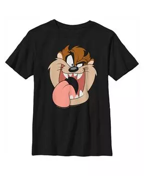 Детская футболка с большим лицом Looney Tunes Тасманский дьявол Warner Bros., черный
