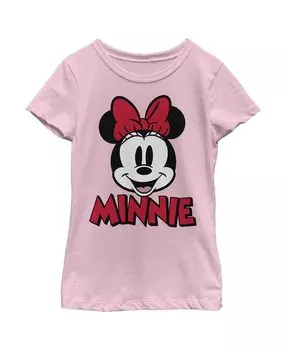 Детская футболка с большим лицом «Микки и друзья» в стиле ретро «Минни Маус» для девочек Disney