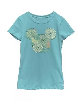 Детская футболка с ботаническим силуэтом «Микки и друзья Микки Маус» для девочек Disney