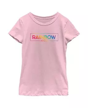 Детская футболка с цветным классическим логотипом Rainbow High для девочек Nickelodeon