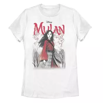 Детская футболка с цветочным акварельным логотипом Disney Mulan Disney Mulan Licensed Character