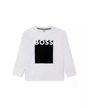 Детская футболка с длинным рукавом Hugo Boss, белый