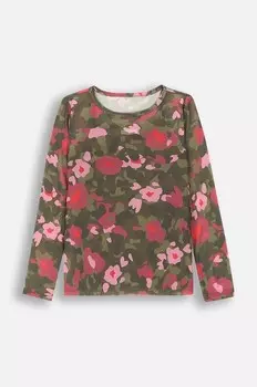 Детская футболка с длинным рукавом из кожи крокодила Coccodrillo, зеленый