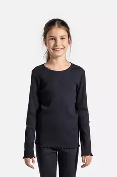 Детская футболка с длинным рукавом из кожи крокодила Coccodrillo, черный