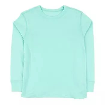 Детская футболка с длинным рукавом, классическая однотонная Leveret, цвет Aqua