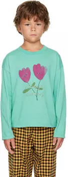 Детская футболка с длинным рукавом с зелеными цветами The Campamento