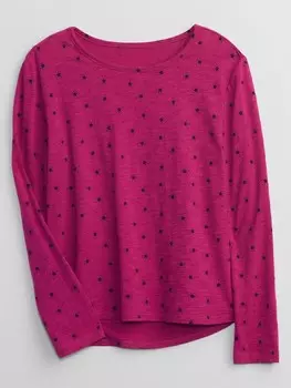 Детская футболка с длинными рукавами Gap, розовый