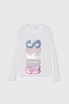 Детская футболка с длинными рукавами Guess, белый