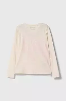 Детская футболка с длинными рукавами Guess, бежевый