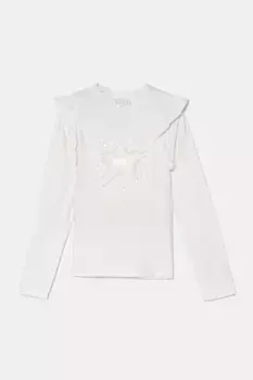 Детская футболка с длинными рукавами Guess, бежевый