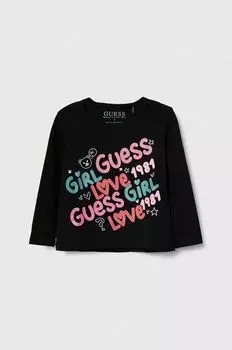 Детская футболка с длинными рукавами Guess, черный