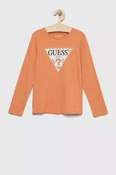 Детская футболка с длинными рукавами Guess, оранжевый