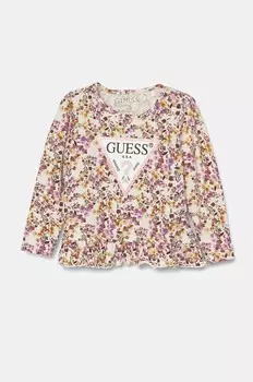 Детская футболка с длинными рукавами Guess, розовый