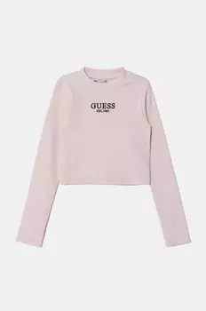Детская футболка с длинными рукавами Guess, розовый
