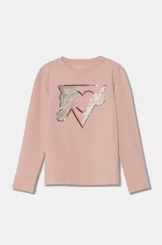 Детская футболка с длинными рукавами Guess, розовый