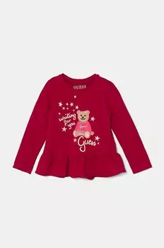 Детская футболка с длинными рукавами Guess, розовый