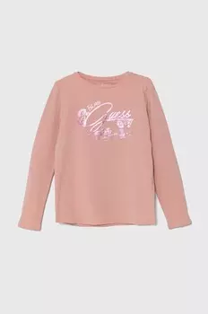 Детская футболка с длинными рукавами Guess, розовый