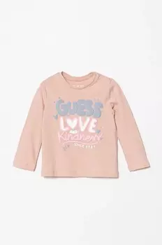Детская футболка с длинными рукавами Guess, розовый