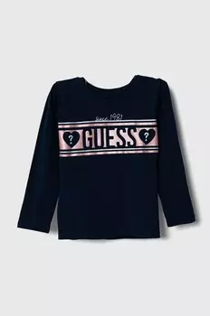 Детская футболка с длинными рукавами Guess, темно-синий