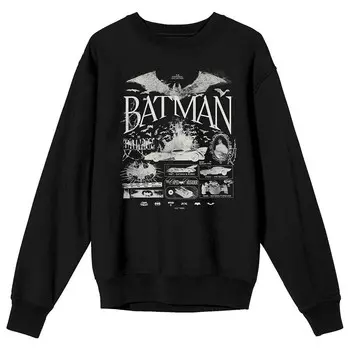 Детская футболка с длинными рукавами и графическим рисунком Batman 85th Mashup Logo Licensed Character, черный