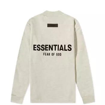 Детская футболка с длинными рукавами и логотипом Fear of God Essentials, бежевый