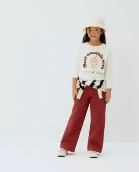 Детская футболка с длинными рукавами и позиционным принтом Kids El Corte Ingls, цвет Blanco roto