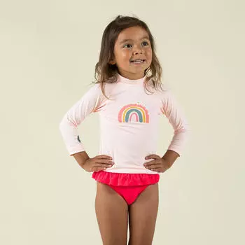 Детская футболка с длинными рукавами и защитой от ультрафиолета Радужный принт Nabaiji