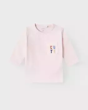 Детская футболка с длинными рукавами name it, розовый