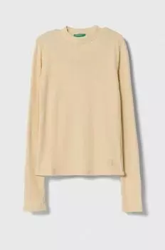 Детская футболка с длинными рукавами United Colors of Benetton, бежевый