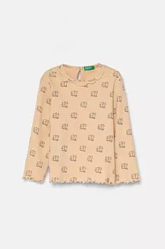 Детская футболка с длинными рукавами United Colors of Benetton, оранжевый