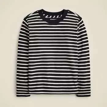 Детская футболка с длинными рукавами в полоску из разношенного трикотажа J.Crew, черный