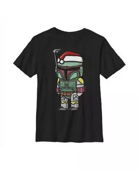 Детская футболка с героями мультфильмов «Звездные войны Боба Фетт», шляпа Санта-Клауса для мальчиков Disney Lucasfilm